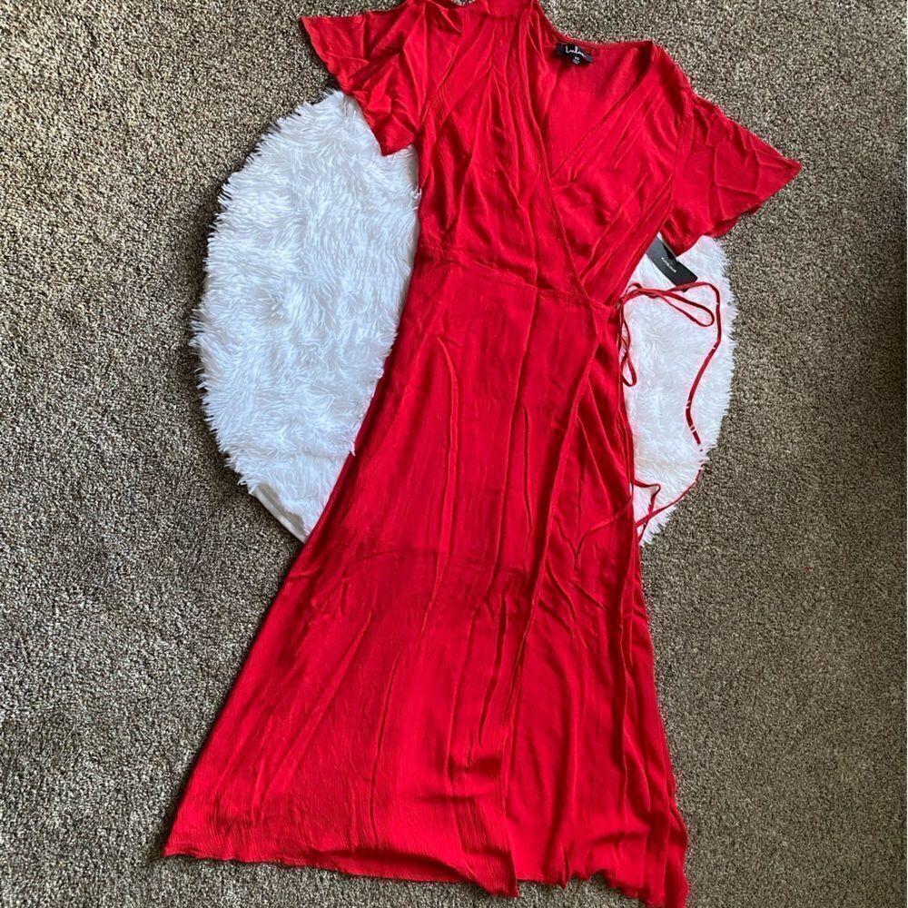 Lulus Wrap Dress New Red Maxi Lightweight‎ Womens Size XS